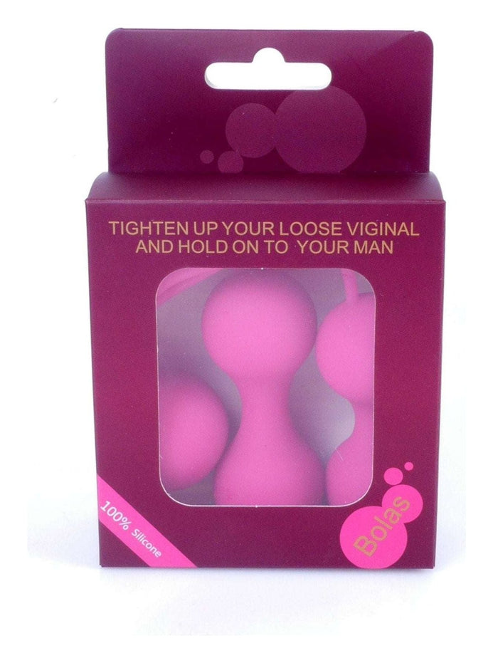 Set 3 bile vaginale KULKI pentru exercitii Kegel, silicon premium, roz